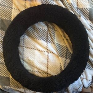 Fluffy Black Steering Wheel Cover